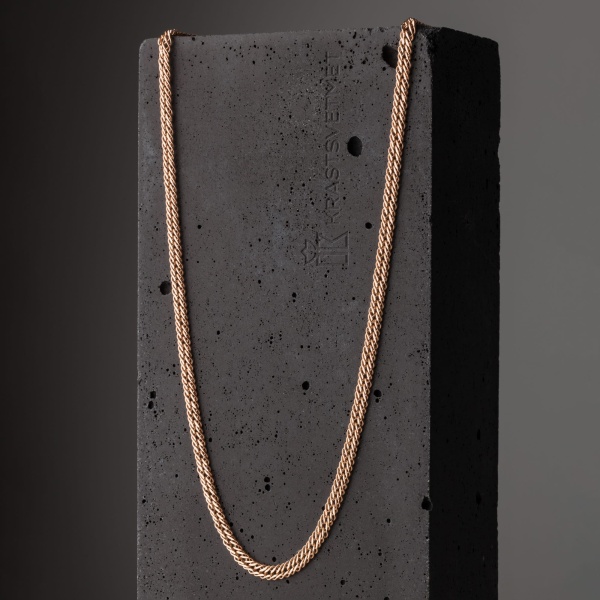 Цепь из красного золота 585, плетение «Ромб тройной»